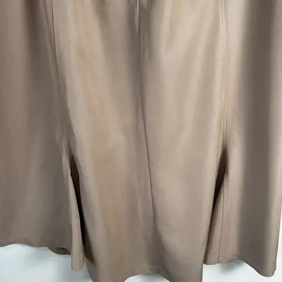NWT CJ Banks Size 24 Midi Skirt A-Line Tan Women's Modest Career Western - Picture 3 of 10